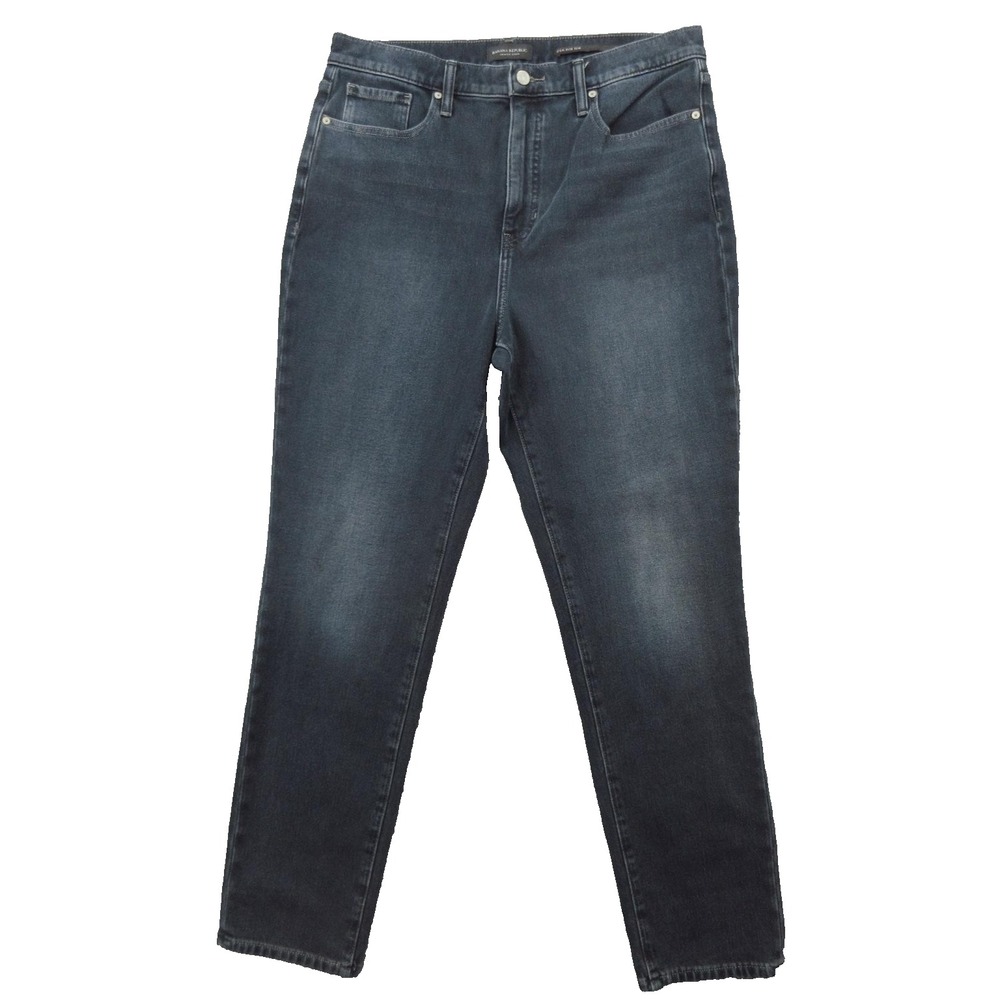 Banana Republic Jeans Womens 32 Long Black Gray High Rise Slim Havasu Denim